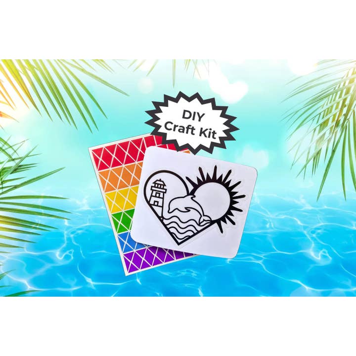Dolphin Sunset Suncatcher Kit - DIY Ocean & Beach Craft for wholesale by Stick with Sofi