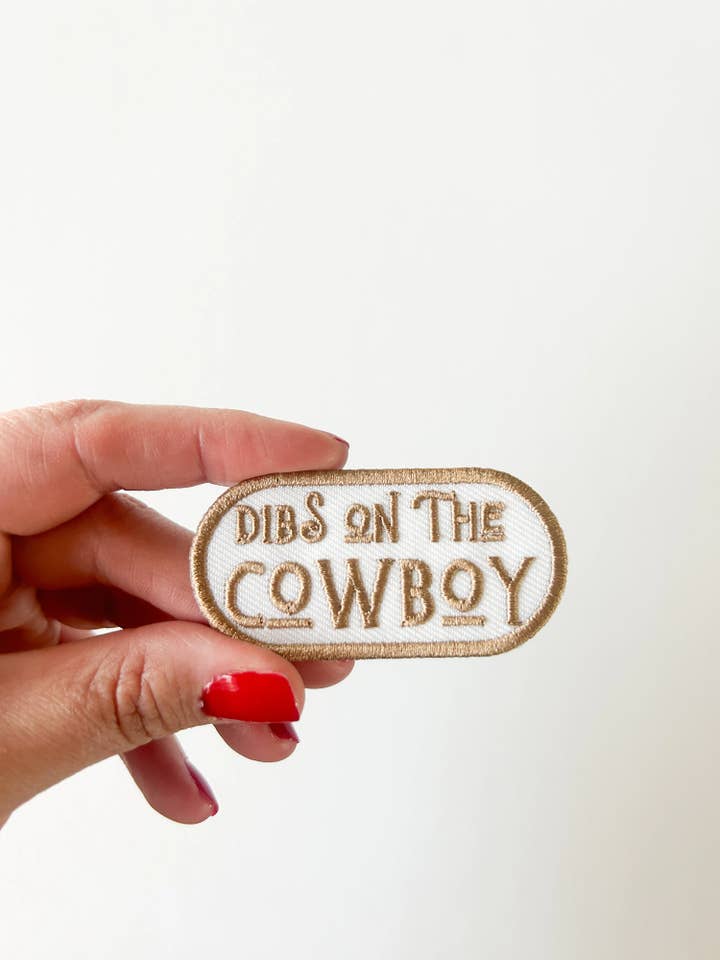 Dibs on the Cowboy Patch Embroidered Iron-On Patch for wholesale by Field Trip Threads