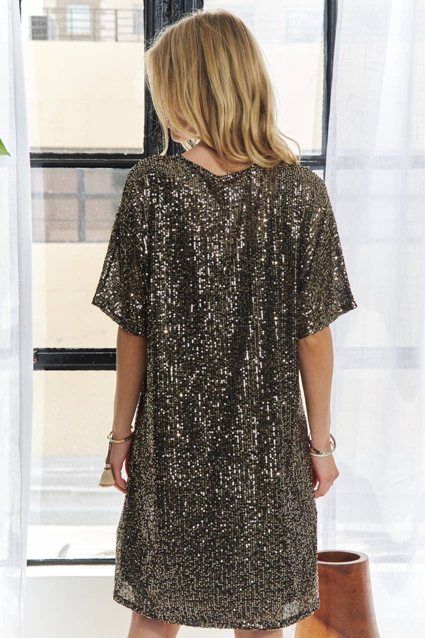 ADORA LA - Wholesale Dress - Women's - D7579_HE_ - DROP SHOULDER SEQUINS DRESS4