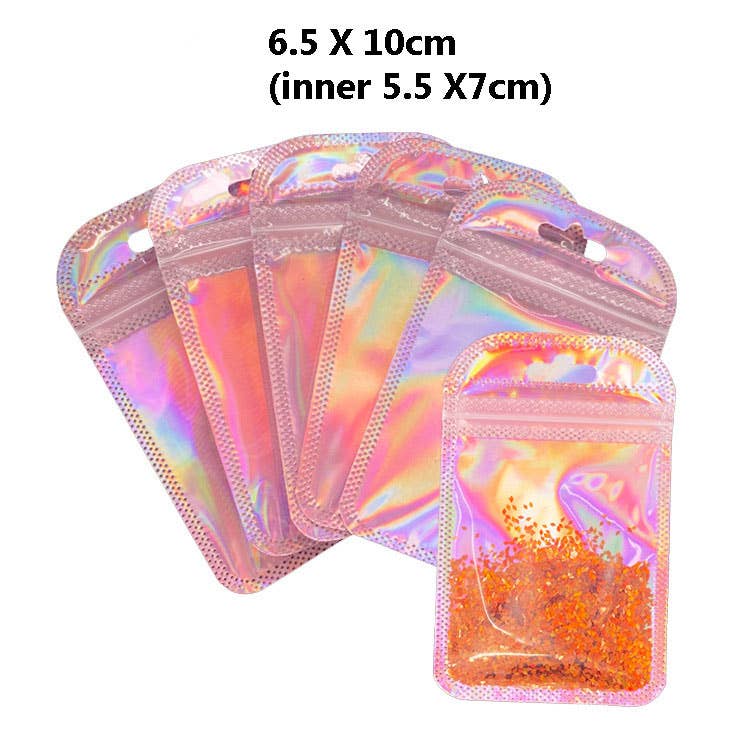 Gemscape UK - Wholesale Pouch - Women's - Holographic Rainbow Zip Lock Pouch (6.5*10 cm) For Jewellery0