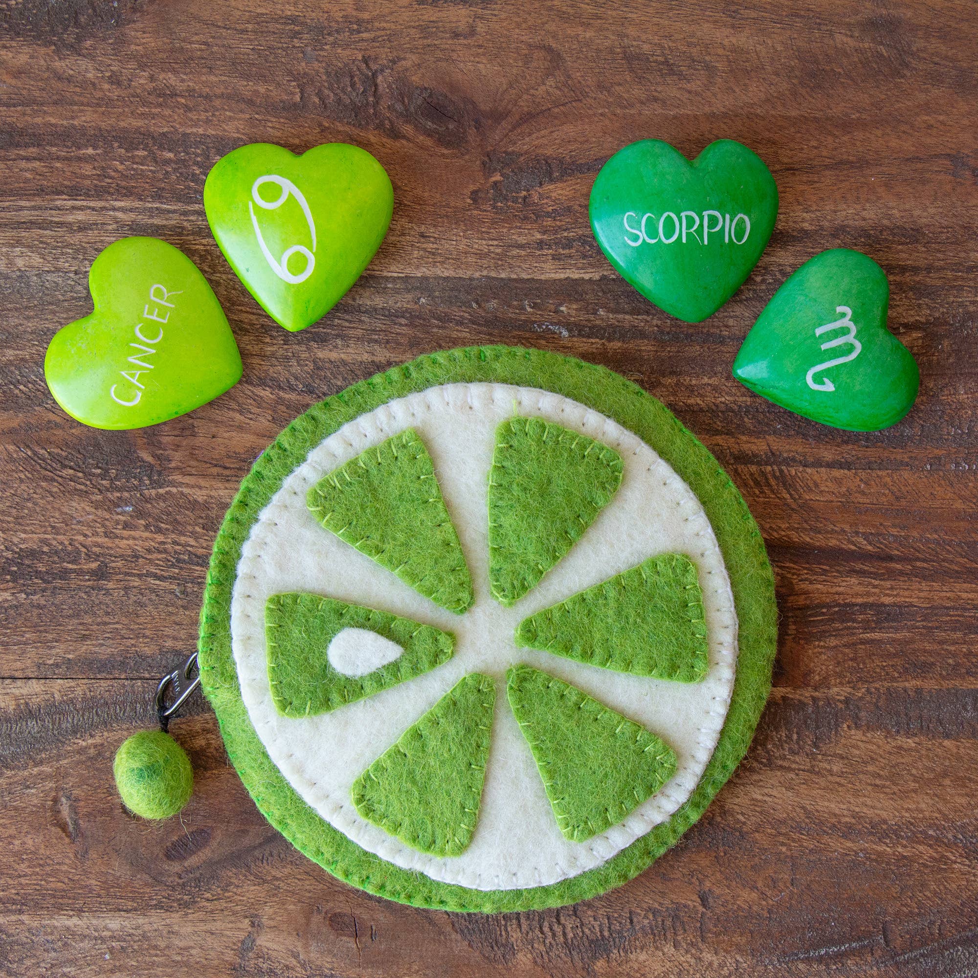 Global Crafts - Wholesale Coin Purse - Women's - Lime Felt Coin Purse1
