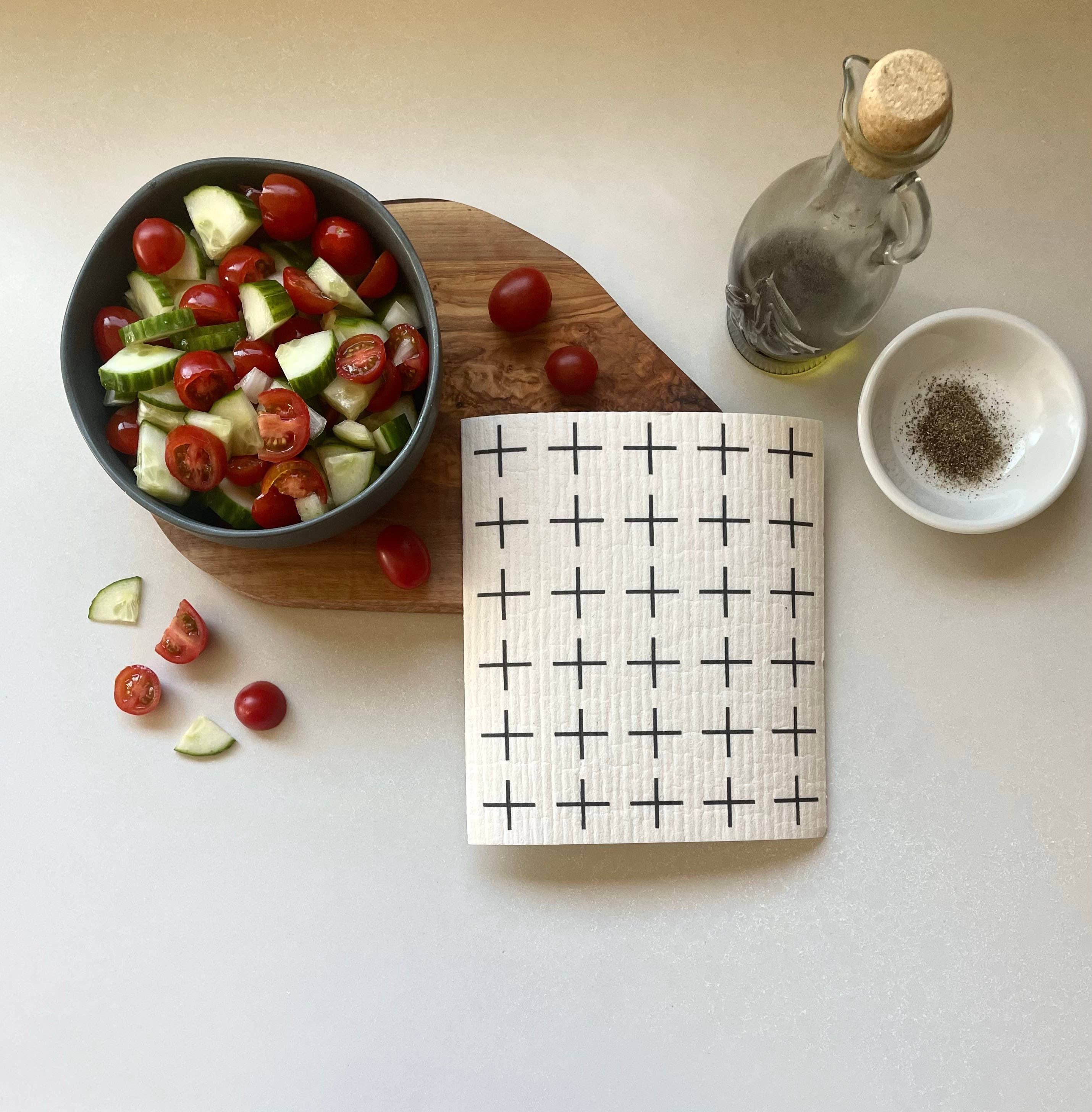 Ink and Fiber Designs - Wholesale Dishcloth - Black and White Scandi 1 Swedish Dishcloth8