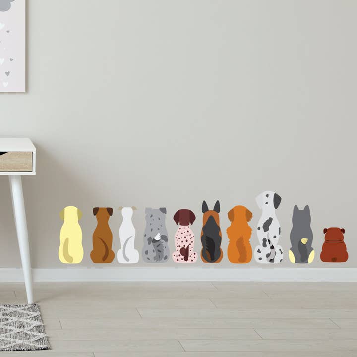 Autocollant mural chien - Ensemble de décalcomanies chiens en ligne décoration murale pour la vente par Themed