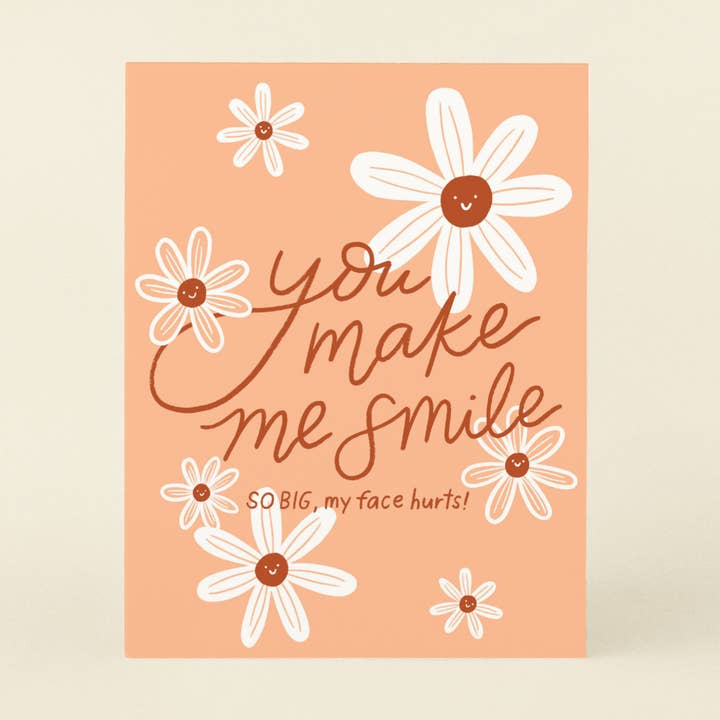 You Make Me Smile Flower - Greeting Card for wholesale by markedbym