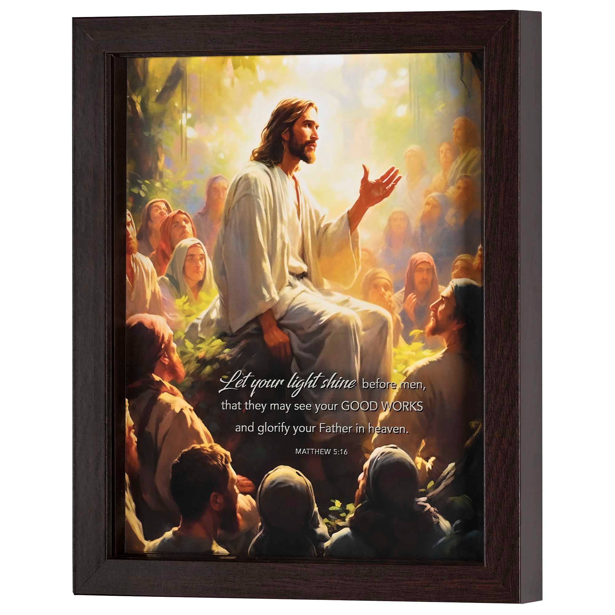 Magnolia – wholesale Decorative tabletop object – Framed Art Let Your Light Shine 8x102