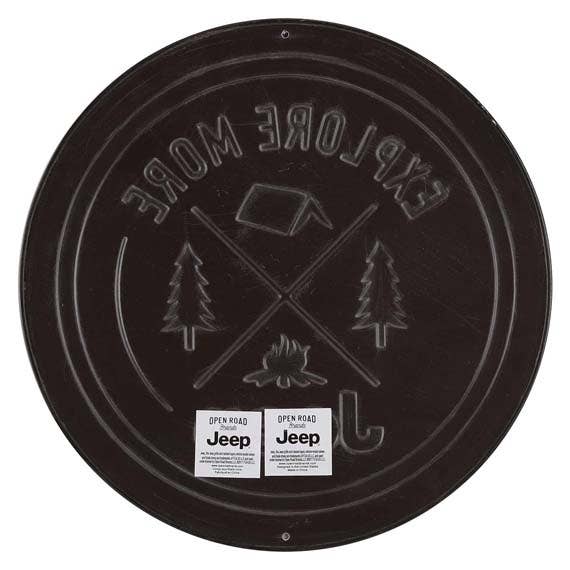 Open Road Brands, LLC - Wholesale Sign - Jeep Explore More Round Embossed Metal Sign2