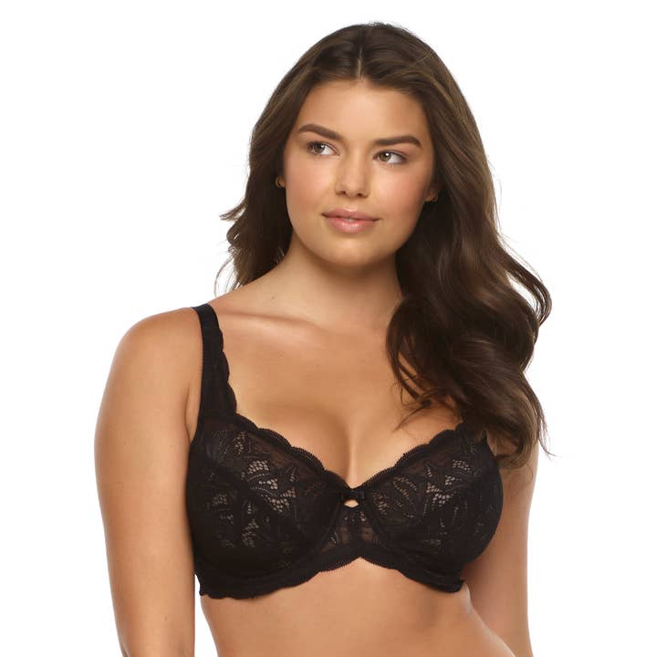 Peridot Unlined Lace Bra - Black for wholesale on Faire