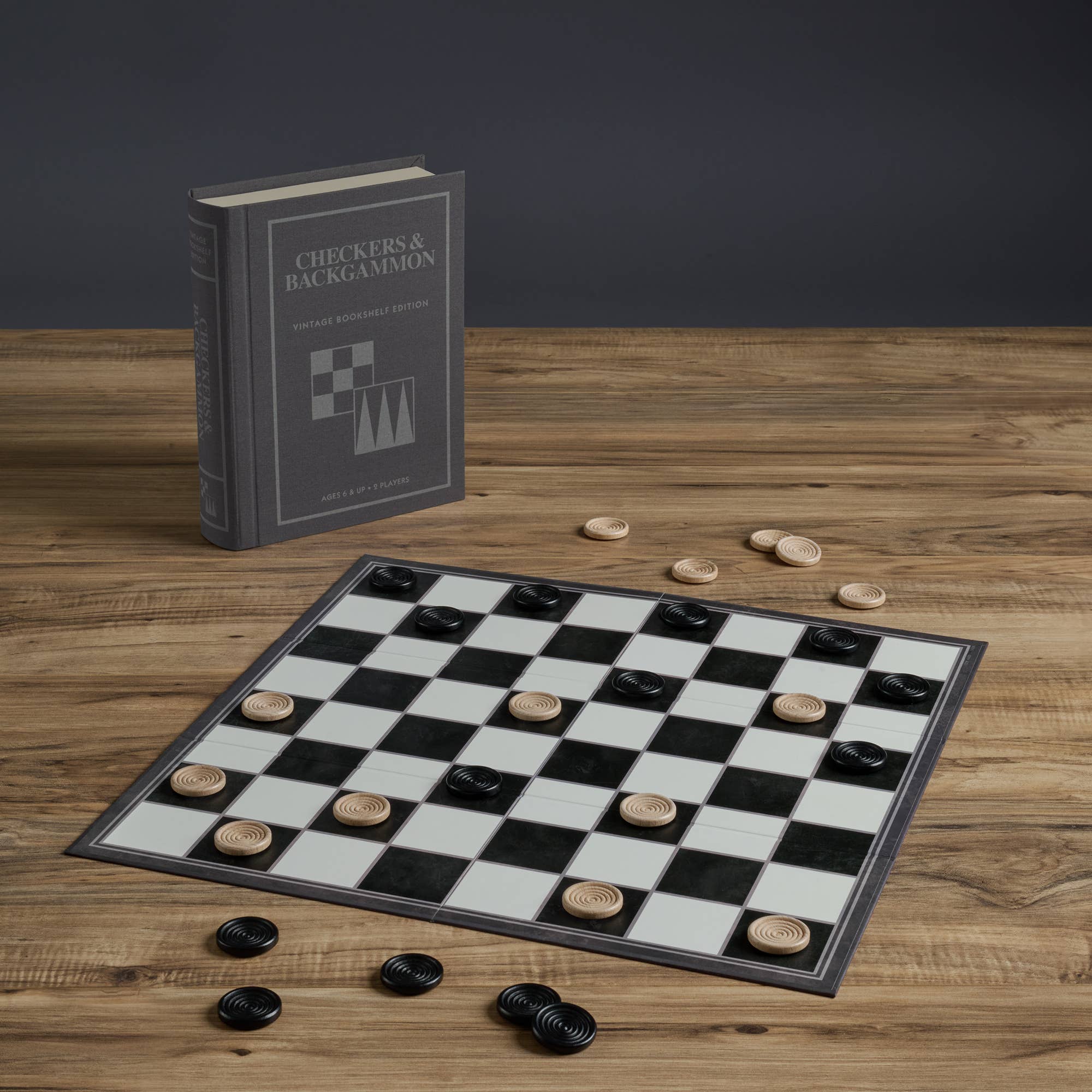 WS Game Company – wholesale Brädspel – Checkers och Backgammon Vintage Utgåva i Bokhylla4