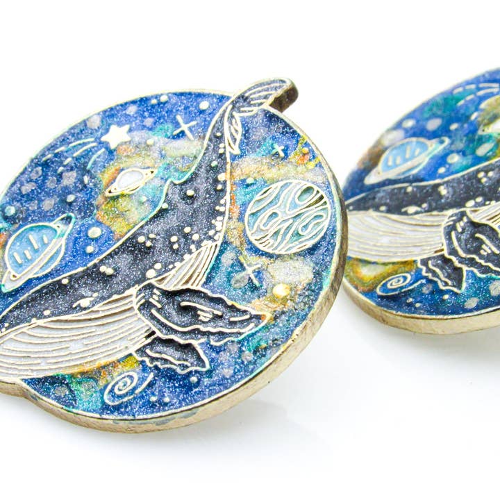 Oh, Heart! - Wholesale Lapel Pin/Button - Nebula Space Whale Enamel Pin1