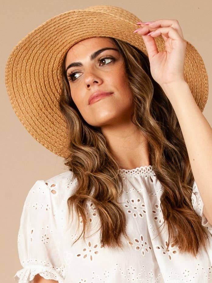 Lucca Couture - Wholesale Straw Hat - Women's - HBL1008T-BARSA BOATER-TAN1