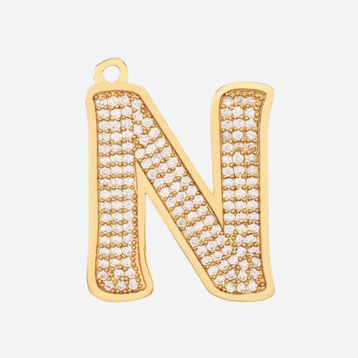 Spark Paws - Wholesale Pet Collar - Dog - Initial Letter Jewelry Tag - N