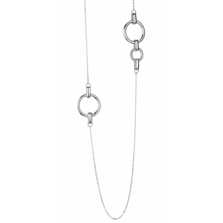 Traveller Necklace - platinum plated - Crystals - 90cm for wholesale by Hollander Jewels B.V.