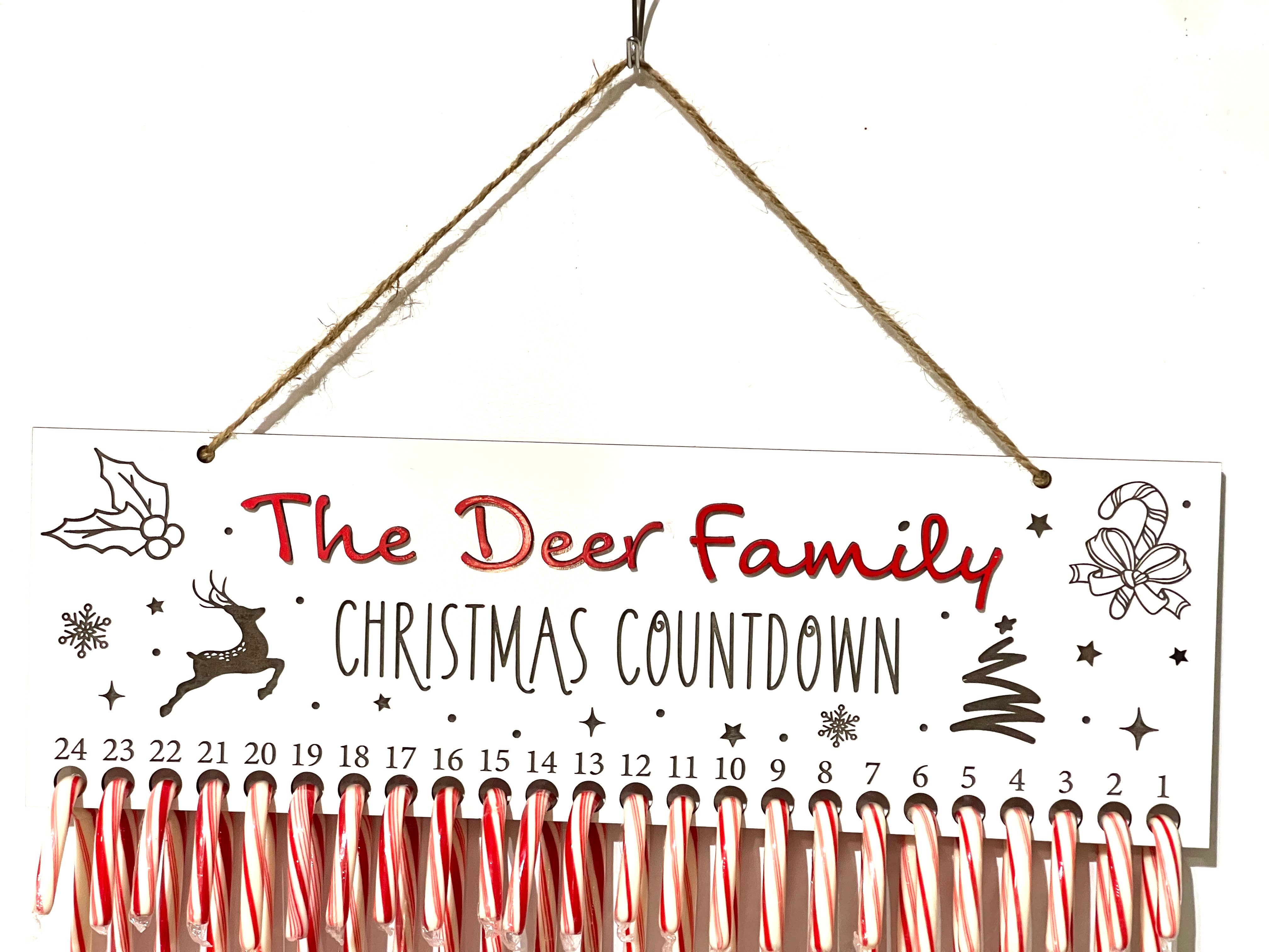 Deer Custom Designs - Wholesale Advent Calendar - Candy Cane Christmas Countdown Advent Calendar Sign8