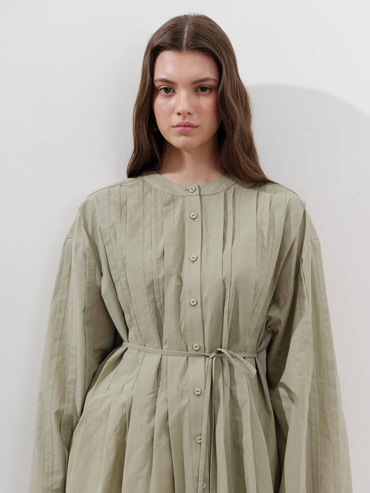 Túnica de Manga Ancha Plisada Pistacho para venta al por mayor de MANUKA