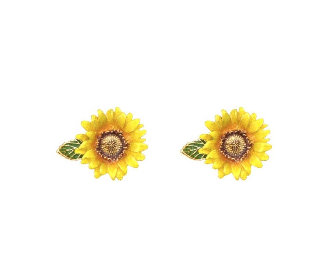 Exsito - Wholesale Stud/Post Earrings - Orecchini girasole smaltati1