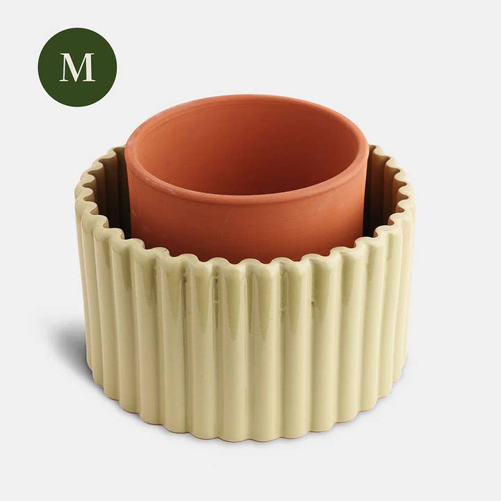 Maceta autorriego Paula (M) – verde salvia para venta al por mayor de Pepin