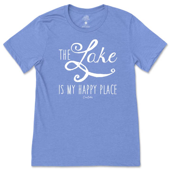 Cora Oakes Collection - Wholesale Screen Printed T-Shirt - Women's - Lake is my Happy Place T-Shirt
