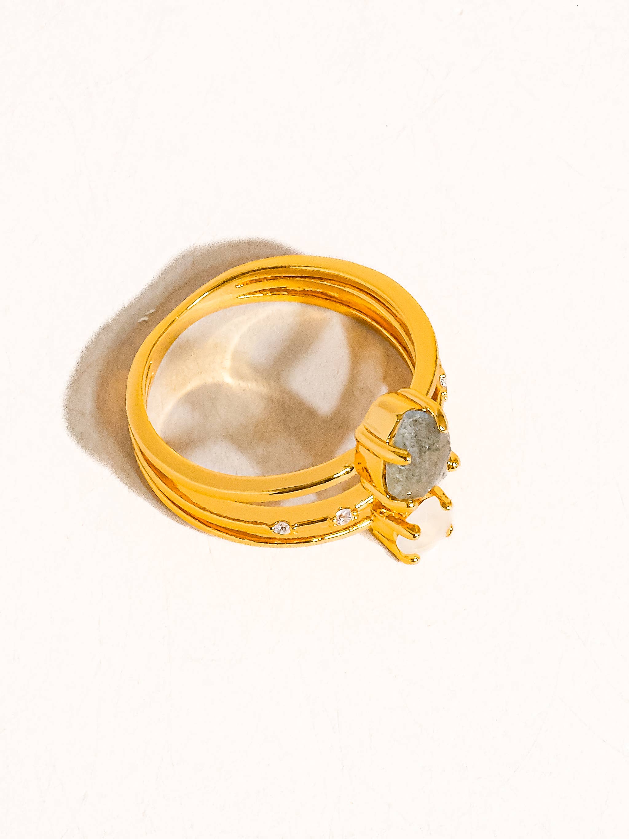 Olive Sabine 18K Gold Multi Stone Statement Ring for wholesale on Faire2