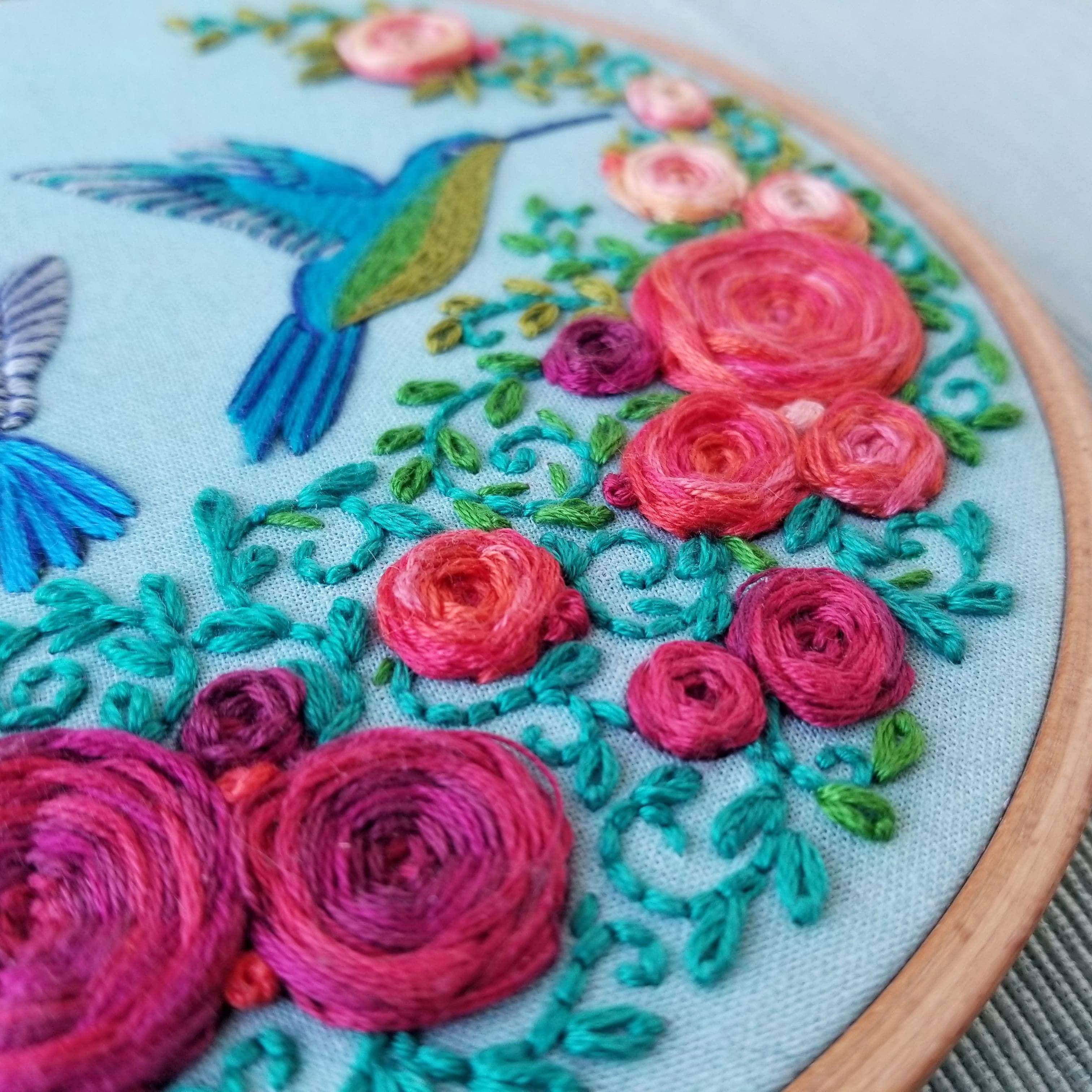 Jessica Long Embroidery - Wholesale Embroidery/Cross Stitch Supplies - Summer Hummingbird Embroidery Kit2