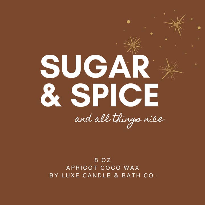 Bougie de 8 oz - Sucre & Épices pour la vente par Luxe Candle & Bath Co.