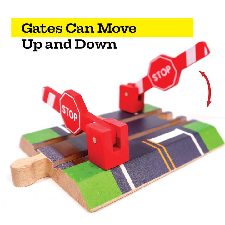 Twinkle Toys LLC - Wholesale Toy Set - Kids - Wooden Railroad Crossing - 3 Piece Set5