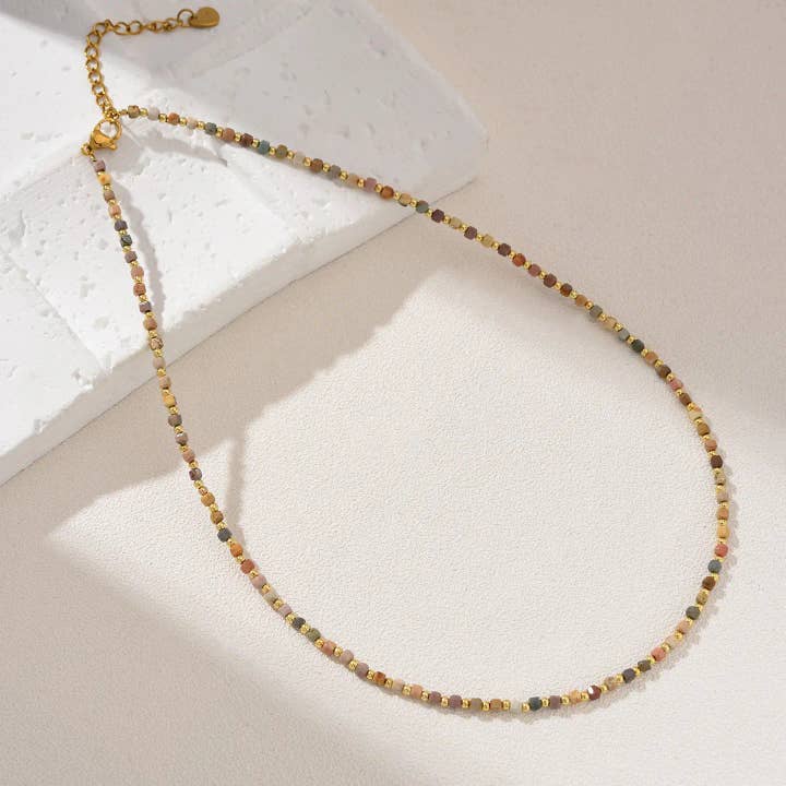 Collar de cuentas de jaspe americano, regalo de joyería, NL056 para venta al por mayor de findings4uGem