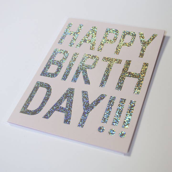 Banquet Workshop - Wholesale Birthday Card - Glitter Hologram Foil Birthday Card