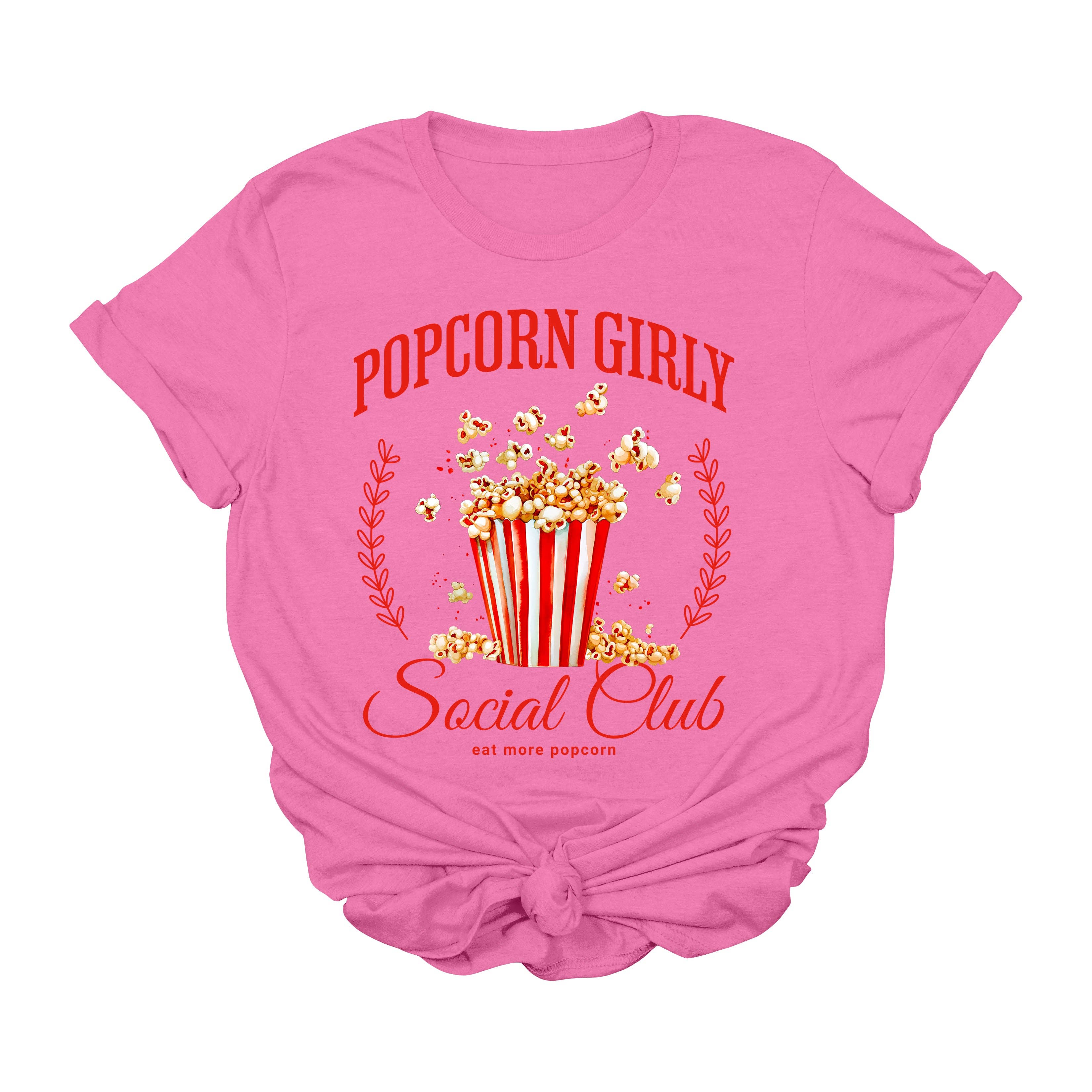 House of Savvy - Wholesale T-shirt (graphic) – women's - Popcorn Girly Graphic T-Shirt | Movie Night Social Club Tee | Cute Snack Lover Shirt | Retro Cinema Graphic Tee for Women | Funny Popcorn Aesthetic T-Shirt | Cozy Film Night Gift Shirt4