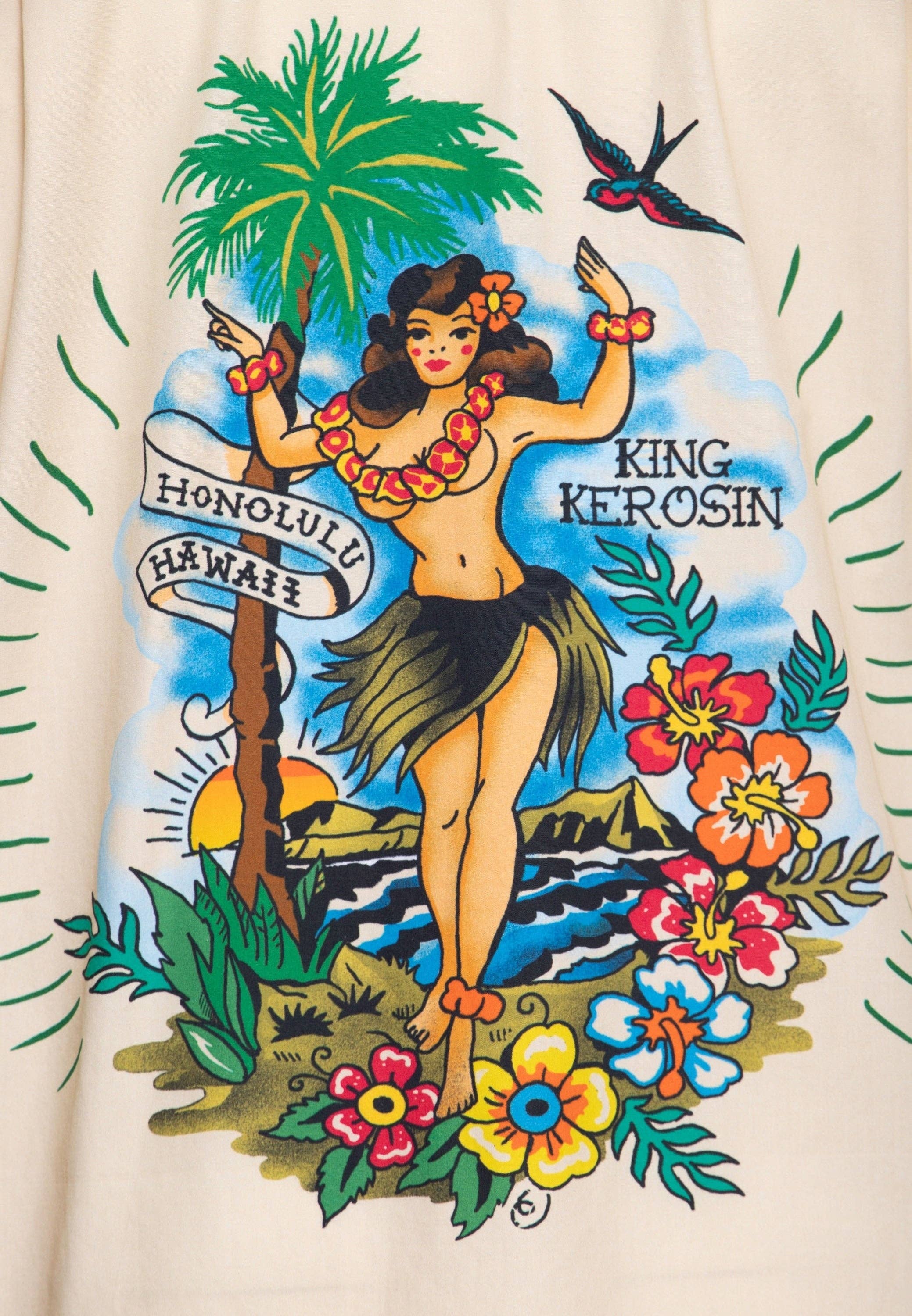 ecru Hawaiian organic cotton shirt “Honolulu Hawaii” for wholesale on Faire6