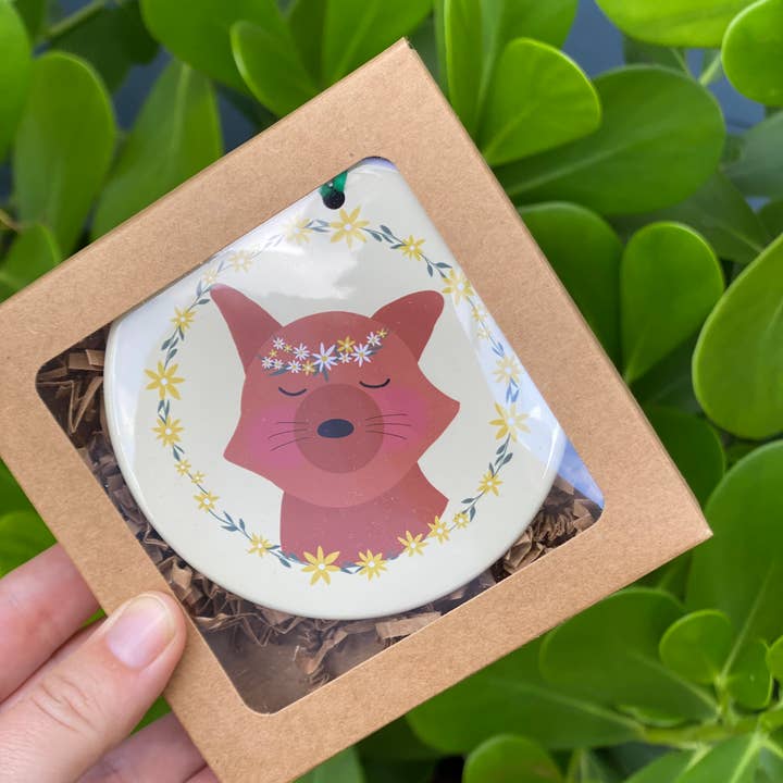 Adorno de zorro/lindo zorro//Adorno navideño//Bonito regalo de para venta al por mayor de Fox & Crow Paper co.