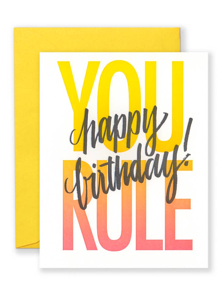 Happy Birthday You Rule Greeting Card for wholesale by Lionheart Prints