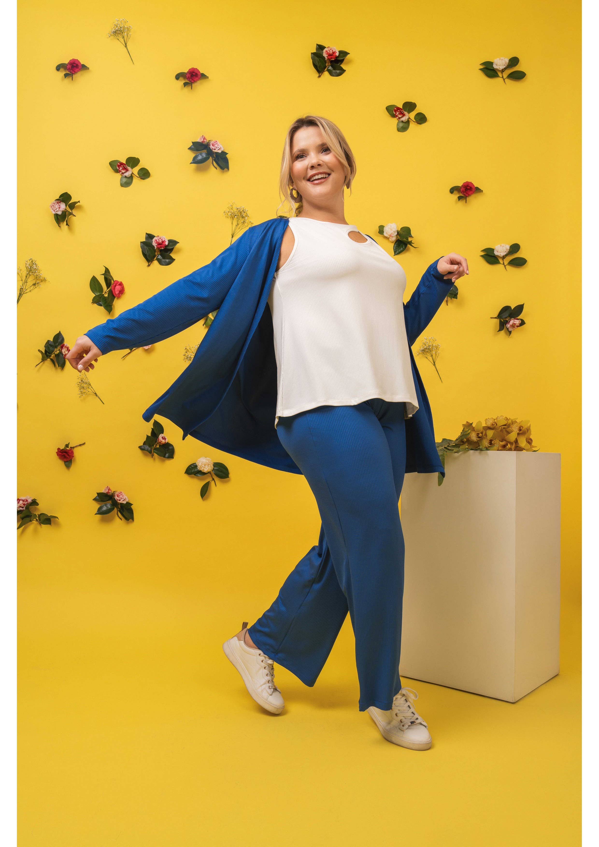 Teresa Cardoso Oliveira - Vente Pantalon – femme - 243016 - Pantalons en tricot de la collection printemps-été de grandes tailles