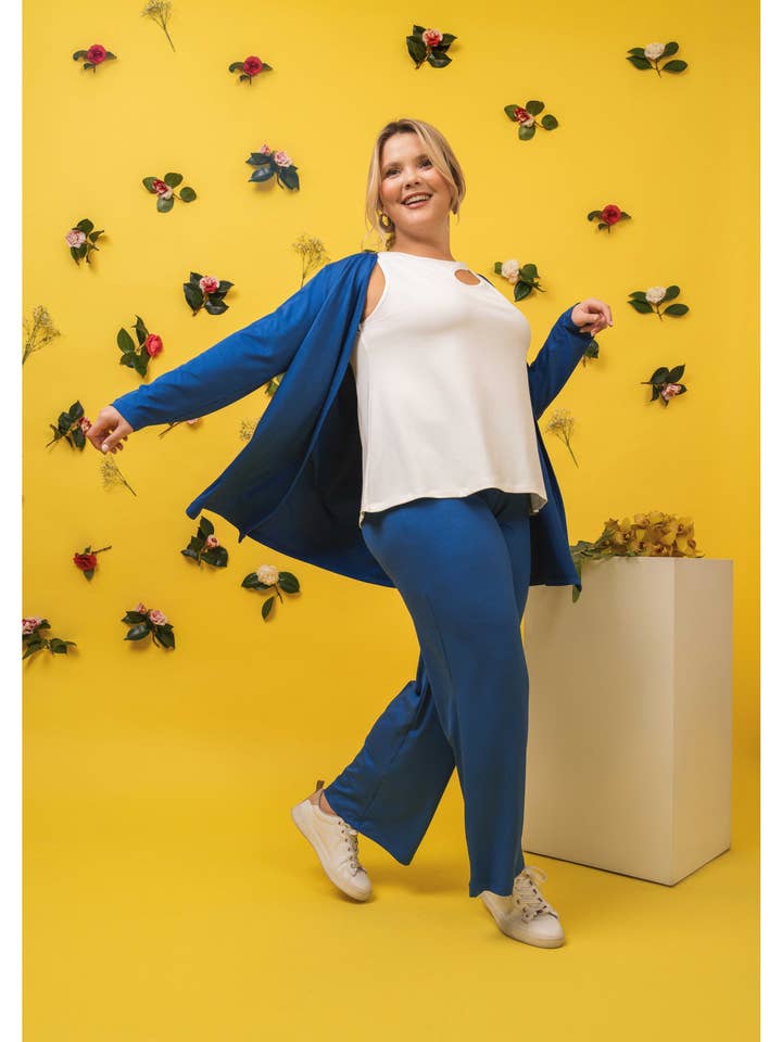 Teresa Cardoso Oliveira - Vente Pantalon – femme - 243016 - Pantalons en tricot de la collection printemps-été de grandes tailles0