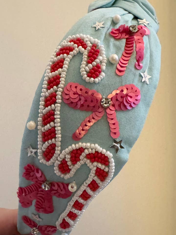 Candy cane headband for wholesale by Lottie and Lucy