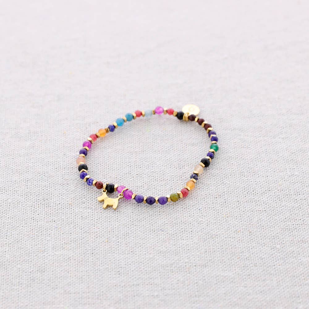 Sonata - Wholesale Beaded Bracelet - Elastic Steel Beaded Dog Pendant Bracelet2