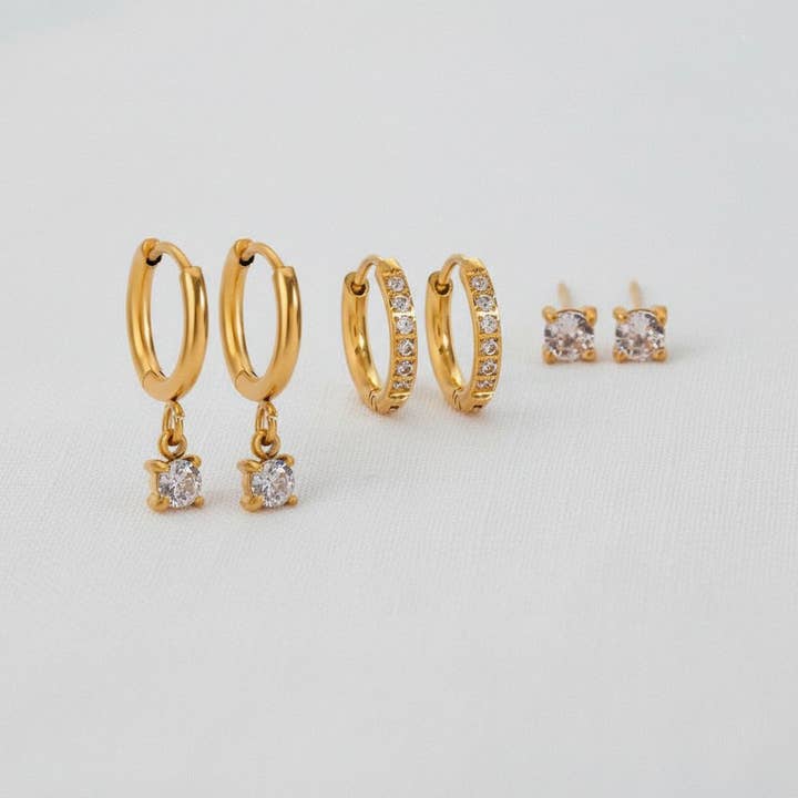 Geometric Crystal Drop Earrings for wholesale by paperln