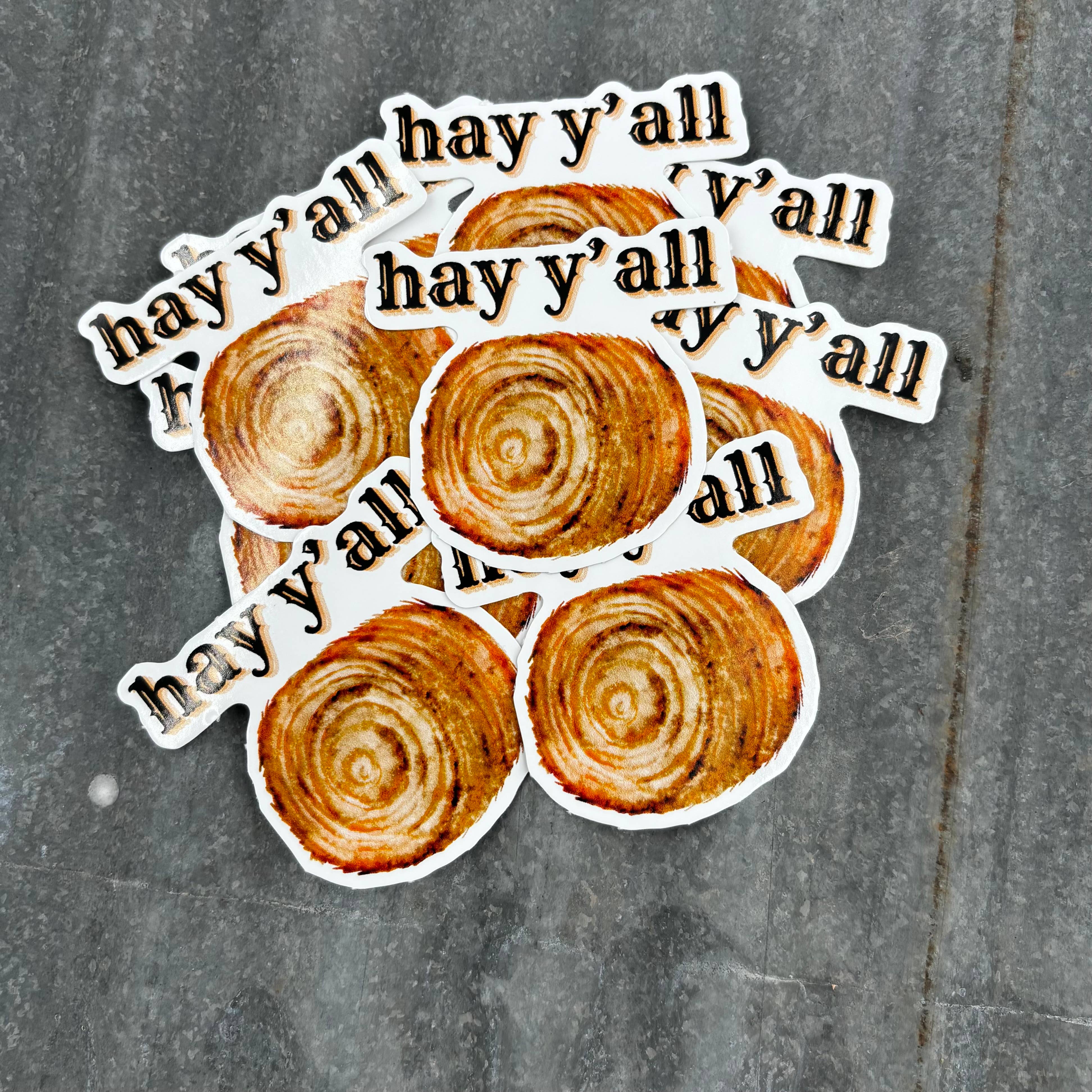 Sage & Soil - Wholesale Sticker - Hay Y'all Funny Haybale Vinyl Die-Cut Sticker2