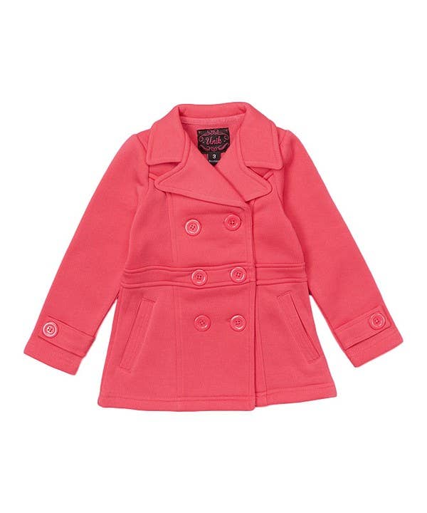 Unik - Vente Manteau – enfant - Manteau en polaire pour filles avec boutons S-XL2