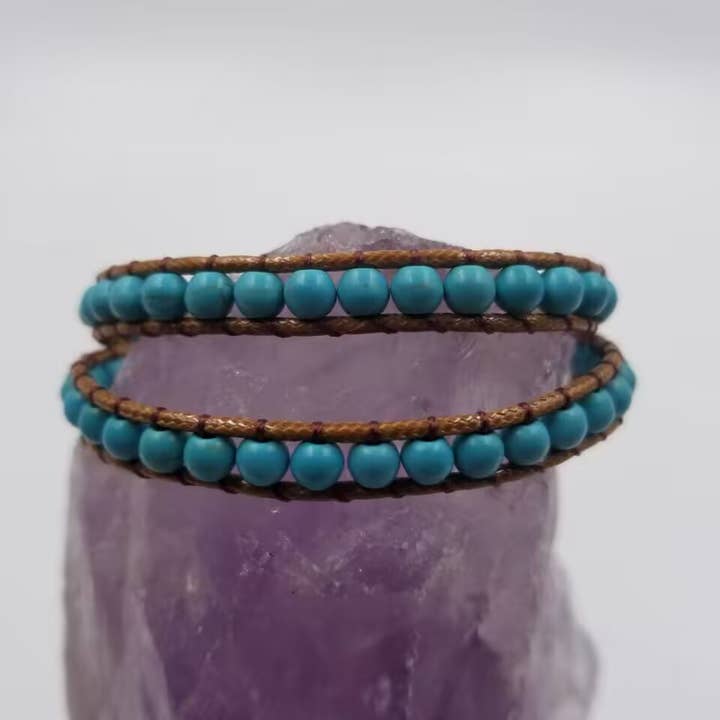 magnolia jewelry - Wholesale Beaded Bracelet - Turquoise Beaded Wrap Bracelet