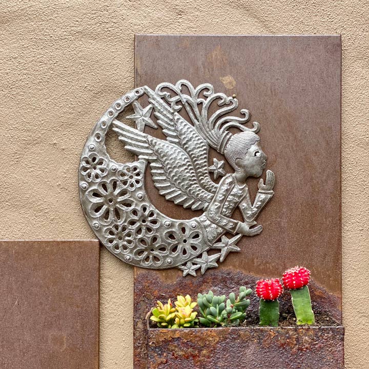 Haiti Fair Trade~ It's Cactus - Wholesale Wall Accent - 11" Angel Garden Art, Handmade Fair Trade, Wall Decor2