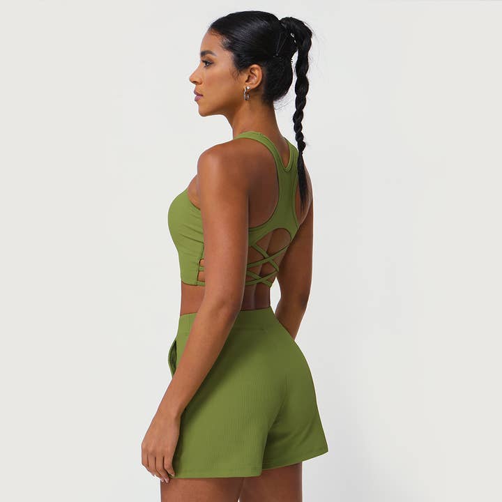 Sodalemon - Wholesale Activewear Set - Women's - Full Coverage High Intensity Sports Bra & Drawstring Shorts6