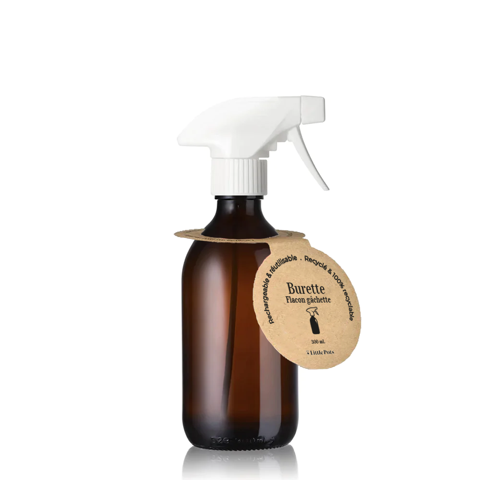 Little Pots – wholesale Spray bottle – Refillable amber glass bottle with white trigger spray5