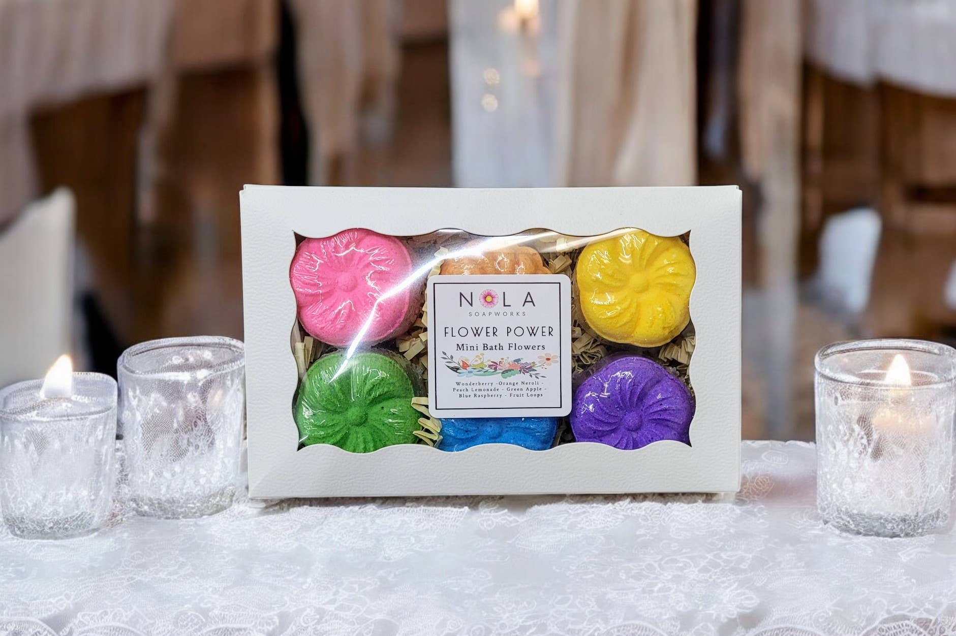 NOLA Soap Works - Wholesale Bath Bomb/Fizz - Flower Power Bath Bombs - 6oz6