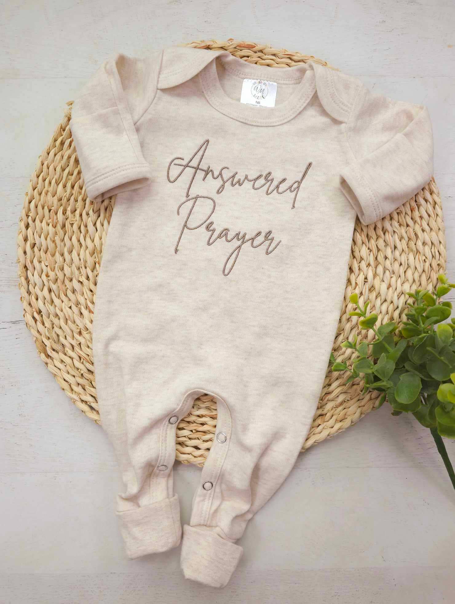 Wonderfully Made - Wholesale Jumpsuit - Baby - Baby Romper | Answered Prayers Oatmeal0