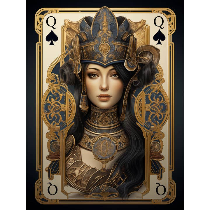 Arttique - Artistry Canvas Prints - Wholesale Art print - Elegant Queen of Spades Canvas Wall Art Print1