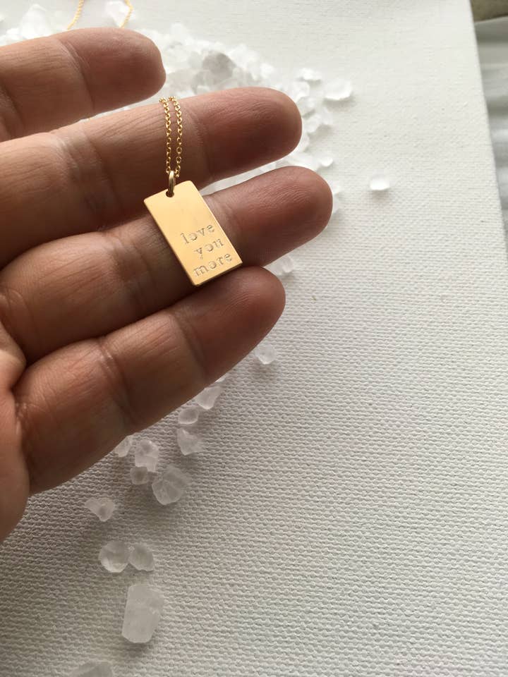 “Love You More” Whisper Tag Necklace for wholesale by One Life Jewelry