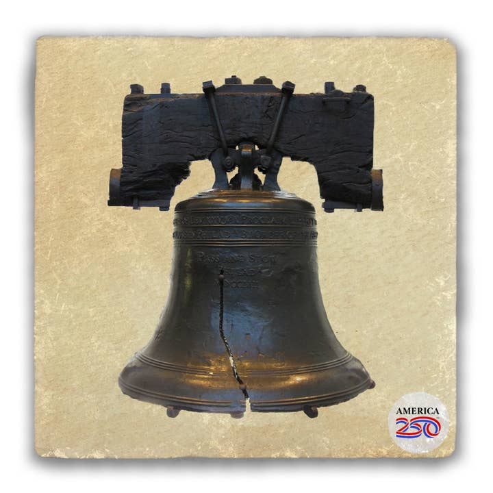 Liberty Bell Tumbled Stone Coaster for wholesale by Nelson Gifts Wholesale