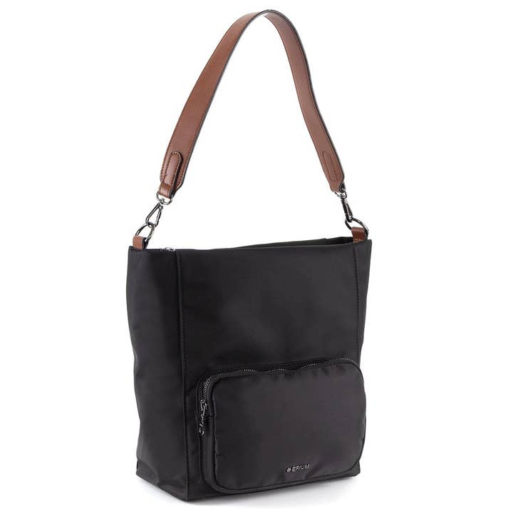 Black Erium Nylon Shoulder Bag for Women for wholesale by ERIUM - Bags and Accessories