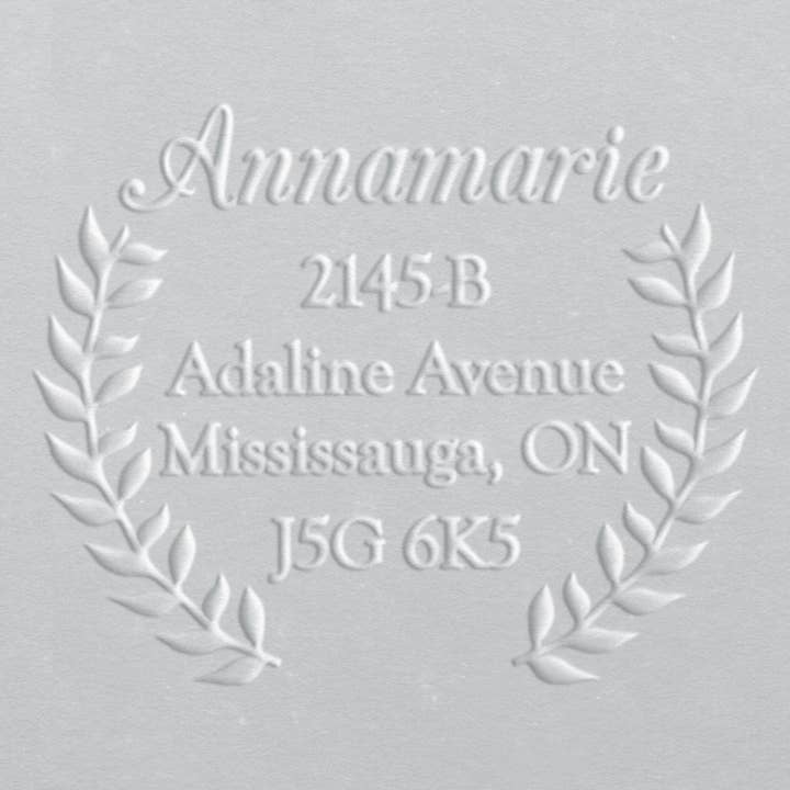 Address Embosser - Laurel Wreath Name for wholesale by Ladd Stamps