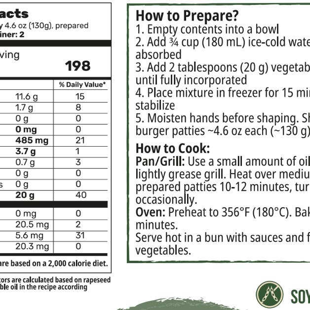 Creative Pea – wholesale Shelf-stable prepared meal – Burger Pea Protein Mix - 4 Pack5